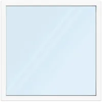 Fenster 150x150 cm, Kunststoff Profil aluplast IDEAL® 4000, Weiß, 1500x1500 mm, einteilig festverglast, 2-fach Verglasung, individuell konfigurieren