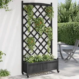 vidaXL Pflanzkübel mit Spalier 194 x 40 x 120 cm Schwarz