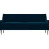 CosmoLiving by Cosmopolitan 3-Sitzer "Virginia", blau (blau, stahl), B:195cm H:80cm T:82cm, Webstoff 100% Polyester, COSMOLIVING BY COSMOPOLITAN, Sofas, Webstoff, Sitz und Rücken gepolstert, Beine aus Stahl, Sitzhöhe 42,5cm