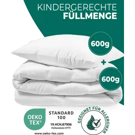 knerst KNERST® Kinder Bettdecke Set mit Kissen - Kinder Bettdecken Set für kuschelig, weiche Träume - Größe: Decke 135x200 cm / Kissen 80x80 cm