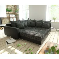 DeLife Ecksofa modular Hocker Armlehne Ottomane Links - Schwarz