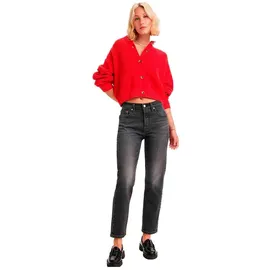 Levi's Damen Jeanshose 501 Crop High Rise, Straight Fit, Schwarz (Long Live The Queen), W25/L30
