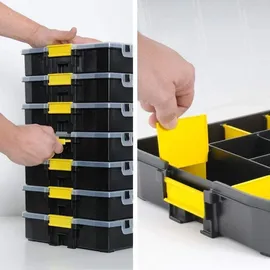 Stanley Sortimentskasten Kunststoff 37,5x6,7x29,2 cm schwarz/transparent/gelb unbestückt