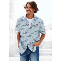 Beachtime Hawaiihemd Regular Fit, Kurzarm, Freizeithemd mit Palmenprint, reine Baumwolle Gr. L (41/42) N-Gr, blau-bedruckt, , 67525506-L N-Gr