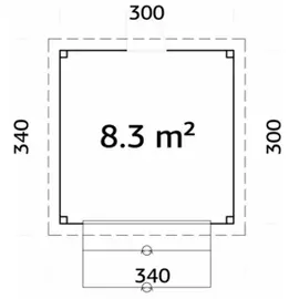 Palmako Gartenhaus Lenna 3 x 3 m Transparent
