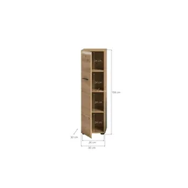 Möbel Boss Midischrank – holzfarben – Maße cm B: 30 H: 106