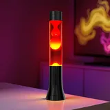 Lamptobe Retro Lavalampe, Rotes Wachs, Weiße Flüssigkeit, Schwarzer Sockel und Lampendeckel, 15,35 Zoll, mit 2 Enthaltenen Glühbirnen, Retro-Design, für Heimdekoration, Weihnachten, Partys