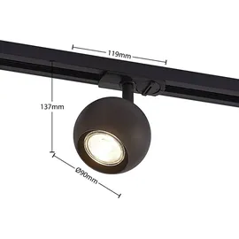 LINDBY Schienensystem Linaro, GU10, 4-flg., schwarz, Ø cm - cm - cm