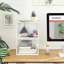 Songmics Schuhbox 8er Set transparent-weiß