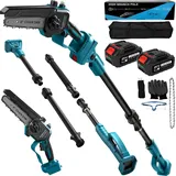 Akku Hochentaster Ast Kettensäge Profi-Astsäge für Makita 18V, 2 IN 1 Mini 6 zoll Akku Kettensäge und Teleskop with panthem akku 21V 4000mAh Elektro Hochentaster Astsäge Arbeitshöhe bis 4,5m