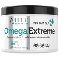 HI TEC NUTRITION Health Line Omega Extreme, 60 Kapseln, Nahrungsergänzungsmittel, Omega-3, Omega-6, Mit Nahrung eingenommen