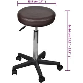 vidaXL Rollhocker braun