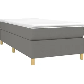 vidaXL Boxspringbett 90 x 200 cm Dunkelgrau
