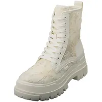 Buffalo Damen Weiße Stiefeletten ASPHA RLD Bloom Flower Vegan - 39 EU