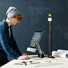 Relaxdays Posterrolle, bis Größe A0, Transport Poster & Zeichnungen, 64–107 cm, Zeichenrolle, schwarz/weiß