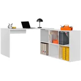 mokebo Eckschreibtisch, Weiß, Holzwerkstoff, 145x77x65 cm, Arbeitszimmer, Schreibtische, Eckschreibtische