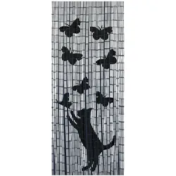 Türvorhang MAXIMEX "Modell Katze und Schmetterling", schwarz, B:90cm H:200cm, Bambus, Gardinen, Insekten- und Sichtschutz aus Bambus, für Balkon oder Terrasse