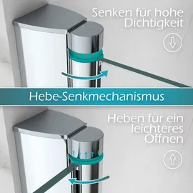 i-flair Duschtür 96-100 cm - Höhe: 185 cm aus satiniertem 6 mm ESG Sicherheitsglas
