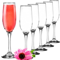 PLATINUX Stabile Sektgläser Champagnergläser Set 6 Teilig 200 ml Prosecco Gläser Sektflöten Sektkelche aus Glas massiv Sektglas