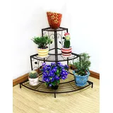 ZWJhj Blumenregalböden Eisen Blumenregal Multilayer Blumenregal Balkon Indoor Flower Pot Blumenregal Ecke Leiter Blumenregal Schwarz Und Bronze Gartendekorationen (Farbe : A)