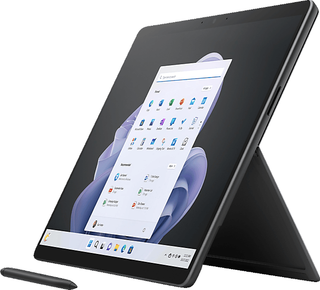 Microsoft Surface Pro 9, i7, 16GB RAM, 256GB SSD, Win 11 Home, 13 Zoll 2‑in‑1 Tablet/Laptop, Graphit, powered by Intel Evo Plattform