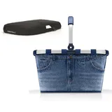 reisenthel SET carrybag Korb jeans classic blue BK4063S + Cover schwarz BP7003