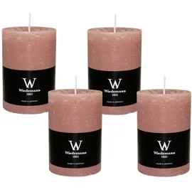 Wiedemann Kerzen Rustik-Kerze 100 x 68 mm rosa 4 St.