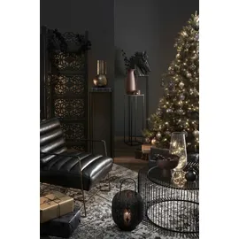 BIZZOTTO Hellin - Moderner Couchtisch Kieran aus klarem Glas und Metalldekoration -ø 80 cm