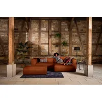 W.SCHILLIG Ecksofa around-the-block Mega-Sofa & Hocker, viel Platz, Breite 300cm, L-Form, Spar-Set, inklusive Hocker, mit eleganter Biese, mit Federkern braun