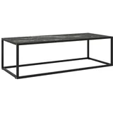 vidaXL Couchtisch Schwarz mit Schwarzem Glas in Marmor-Optik 120x50x35