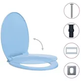 vidaXL Toilettensitz mit Absenkautomatik Quick-Release Blau Oval