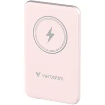 Verbatim Charge ́n ́Go Magnetic Power Bank 5000 mAh, Wireless Charger 15 W, 20 W PD per USB-C, Powerbank klein und magnetisch für iPhone 17/16/15/14/13 Pro, Samsung Galaxy S25 / S25 Plus, iPad, rosa