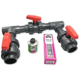 STEMAX All Inclusive Pool Bypass Set 32-63mm für Pool Schwimmbad Wärmepumpe Solaranlage Poolheizung I Bypass Komplett-Set (63mm)