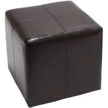 MCW Sitzhocker Carrara Kunstleder 36 x 36 x 36 cm Braun