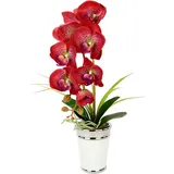 I.GE.A. Kunstblume Orchidee, I.GE.A., Höhe 52 cm, im Topf, aus Keramik, Seidenblume Real Touch rot