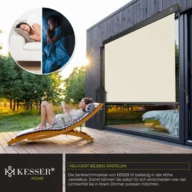 Kesser Senkrechtmarkise Außenrollo 200 x 250 cm Beige