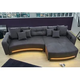 Jockenhöfer Ecksofa "Laredo L-Form", grau (dunkelgrau), B:322cm H:88cm T:120cm, Kunstleder Softlux / Luxus-Microfaser ( 100% Polyester);Luxus-Microfaser (100% Polyester), Sofas, Ecksofa, inklusive RGB-LED-Beleuchtung und Bluetooth-Soundsystem, Topseller