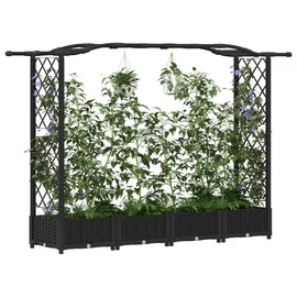 vidaXL Hochbeet mit Rankgitter und Dach 207 x 40 x 126 cm Schwarz