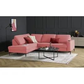 Max Schelling Eckcouch Mikrofaser 2-Sitzer Rosa