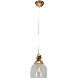 Näve Glas-Pendelleuchte "Mumbai" kupfer