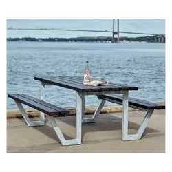 Wega Sitzgruppe - Braun / Schwarz / Teak / Graubraun - aus Kiefer / Fichte / Thermoholz
