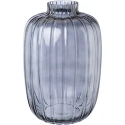 Tischvase CREATIV DECO, blau, H:21,00cm Ø:13,50cm, Glas, Vasen, Glas mit Schliff