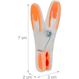 Relaxdays Wäscheklammern Soft-Grip 75 Stück Grün/Orange/Transparent