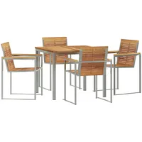 VidaXL 5-teiliges Garten-Essset aus massivem Teakholz