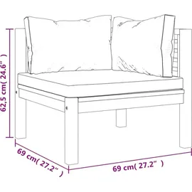 vidaXL Garten-Lounge-Set 8-tlg. grau Akazie
