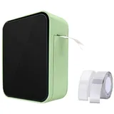 Refttenw Bluetooth Thermo Etikettendrucker Thermodruck Selbstklebend Etikettendrucker, (Bluetooth, mit 2 Etikettenpapier (Weißes+Transparent) grün