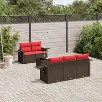 vidaXL Gartensofa-Set 6-tlg. braun