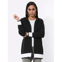 CREATION L Strickjacke in Schwarz-Weiß 40