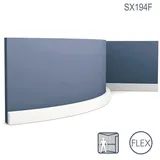 Orac DECOR SX194F AXXENT SQUARE Flexible Sockelleiste Zierleiste Stuckleiste 2 m 200 cm x 1 cm x 2 cm Weiß