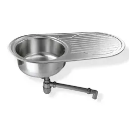 NINDO Edelstahl Spüle `Calypso xr' mit rechtsseitiger Abtropffläche